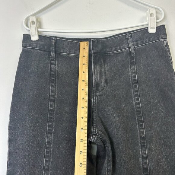 Express 70s Flare Jeans Women’s Size 6 Long 6L Black Mid‎ Rise - Picture 9 of 12